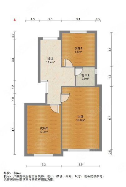 万科青藤公园(公寓住宅)4室2厅2卫131.42㎡南北950万