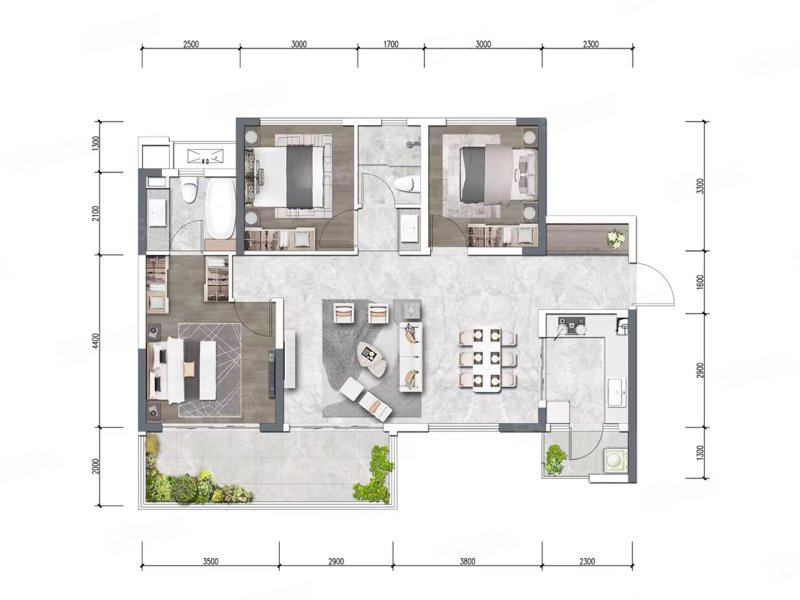 明信天府壹号(新房)3室2厅124㎡199万二手房图片