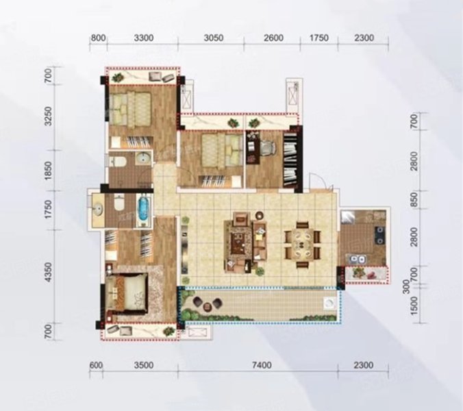 郡悦名城(新房)4室2厅132.82㎡138万二手房图片