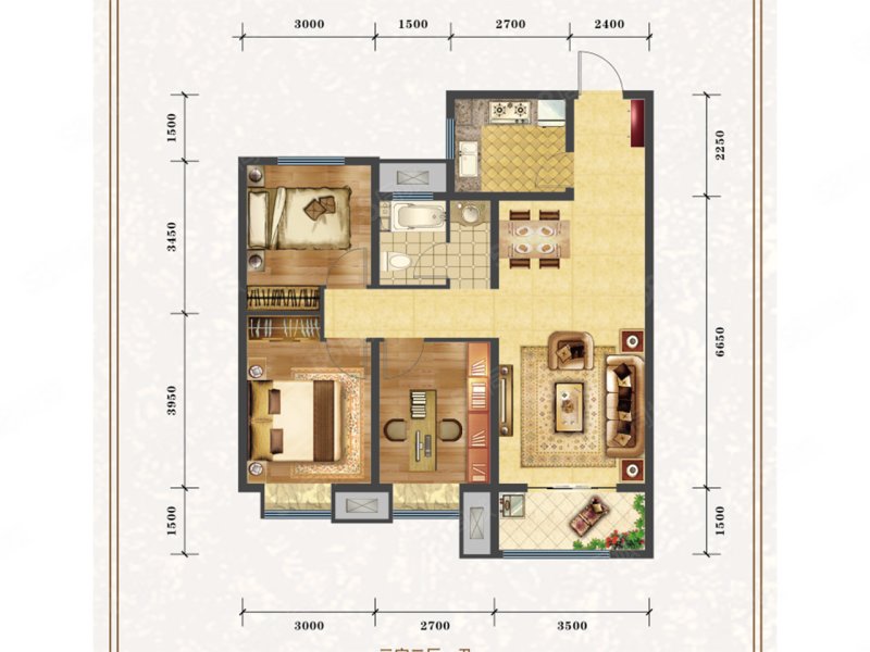 兴业西部新区紫景苑3室2厅103㎡103万二手房图片