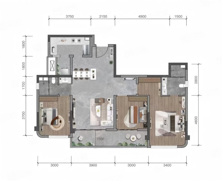 云栖璞璟3室2厅110㎡240万二手房图片