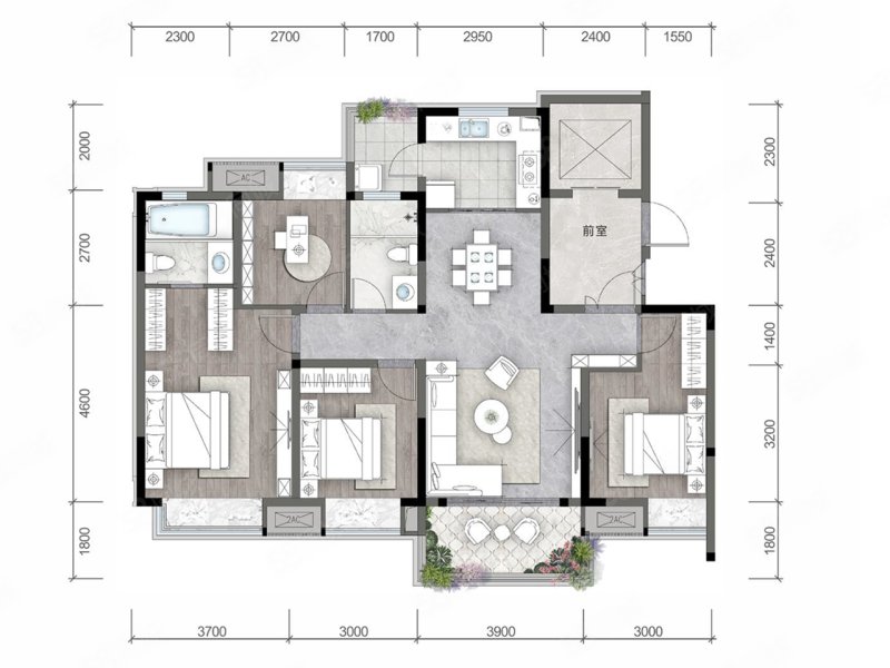 兴城人居海棠林语4室2厅127㎡216万二手房图片
