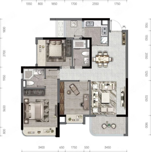 天府星萃里(新房)3室2厅105㎡172万二手房图片