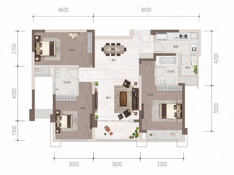 尊邸(新房)3室2厅101㎡273万二手房图片