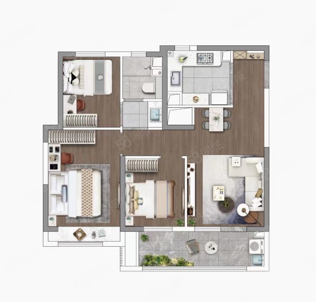 高新朗诗熙樾府3室2厅90㎡145万二手房图片