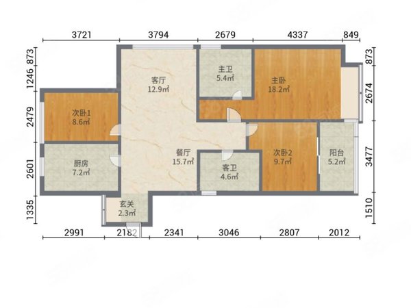 【多图】翠湖香山玉兰苑,唐家湾租房,翠湖香山玉兰苑 3室2厅2卫 电梯