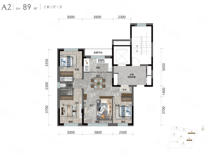 万龙国际城四期3室2厅89㎡61万二手房图片
