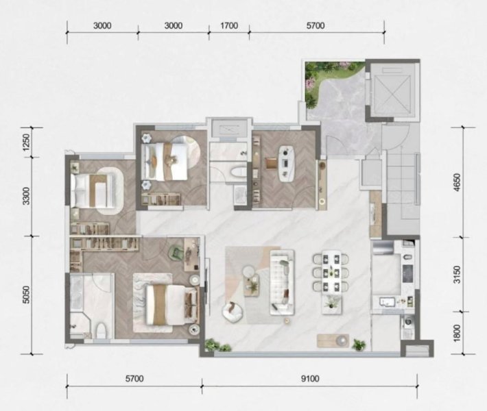 领地楠院4室2厅128㎡122万二手房图片