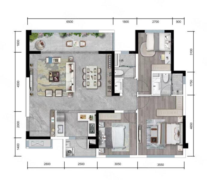 香投置地锦堂(新房)3室2厅120㎡150万二手房图片