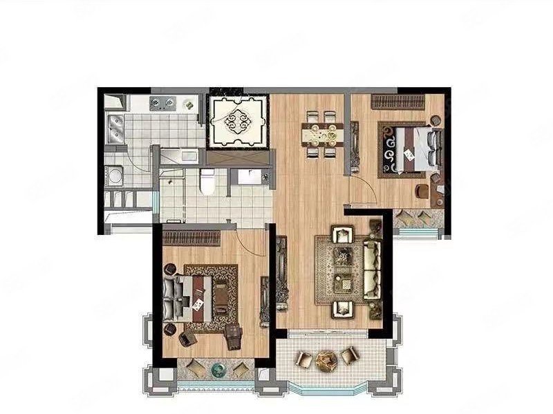 洋江唐顿公馆(新房)2室2厅95㎡445万二手房图片