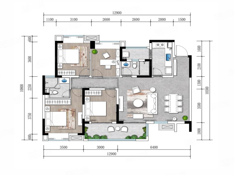 成都后花园四期梓桐名苑4室1厅129.5㎡166万二手房图片