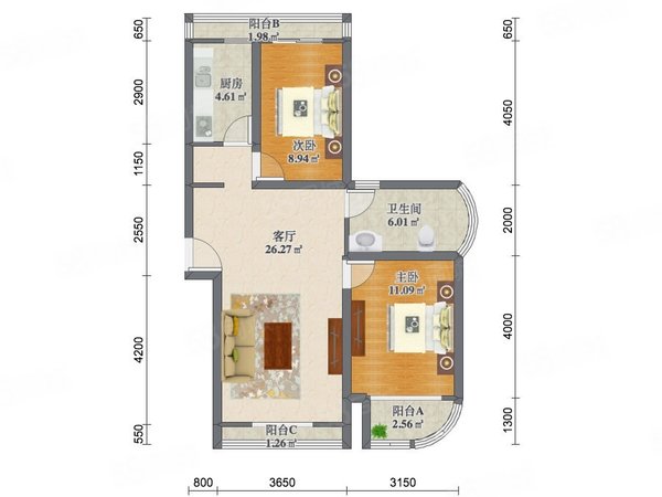 【多圖】青特匯豪景苑,實驗二小租房,青特匯豪景苑 2室1廳1衛 2300.