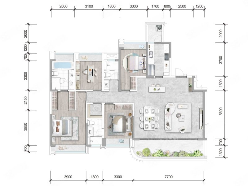 天府公园未来城(新房)4室2厅205㎡458万二手房图片