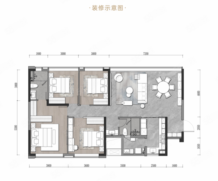 经开发展东安首府4室2厅2卫143㎡南302万