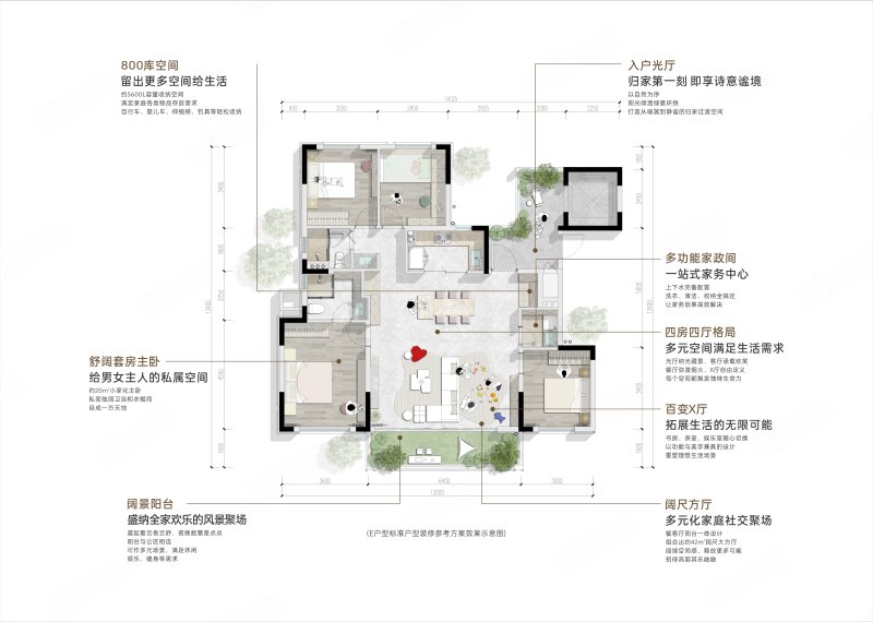 高投万科高新锦曜4室4厅125㎡144万二手房图片