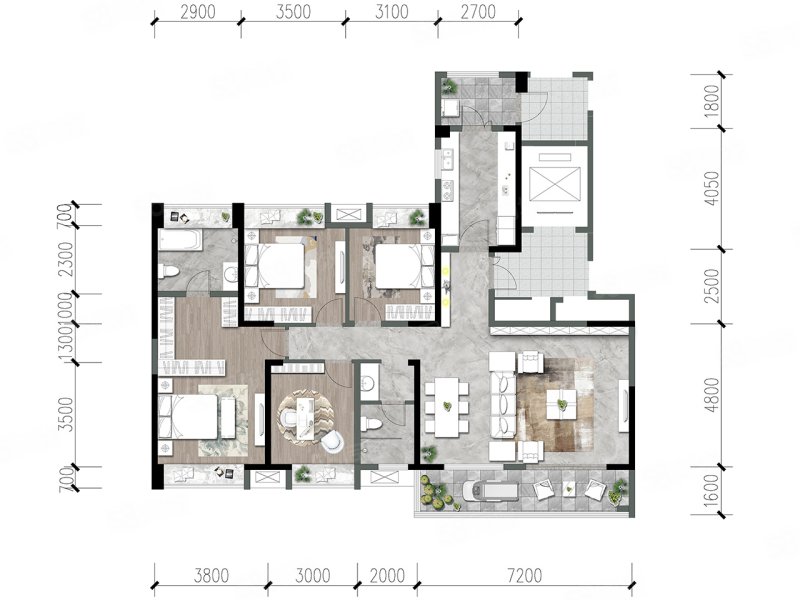 天府公园未来城(新房)4室2厅182㎡万二手房图片