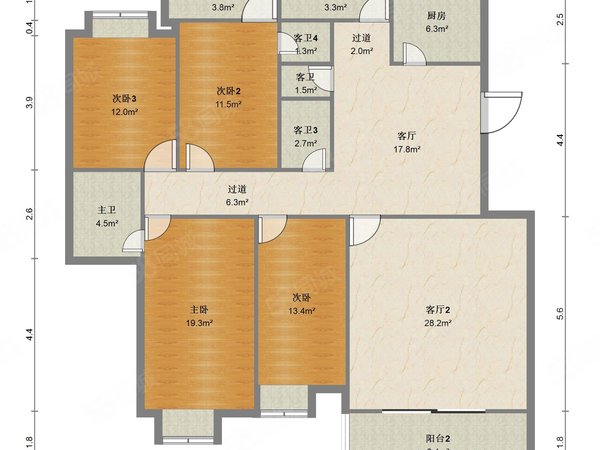 【多图】维也纳森林,凤岭北租房,维也纳森林 4室2厅2卫 3300.0元 151.