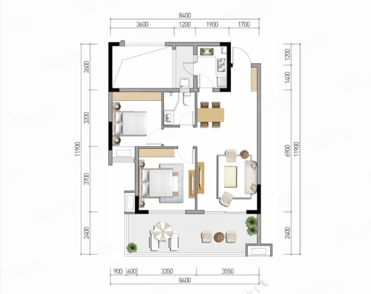 梦享春山可望(新房)2室2厅74.1㎡60万二手房图片