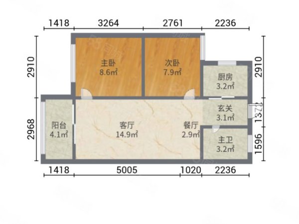 西湖租房,源昌江南城 2室1厅1卫 电梯房 精装修67平米,鲤城租房-泉州