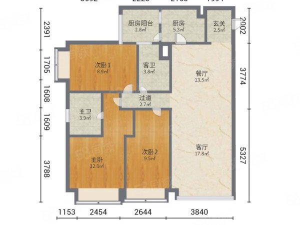 前山租房,中海环宇城 3室2厅2卫 电梯房 精装修121平米,香洲租房-珠海