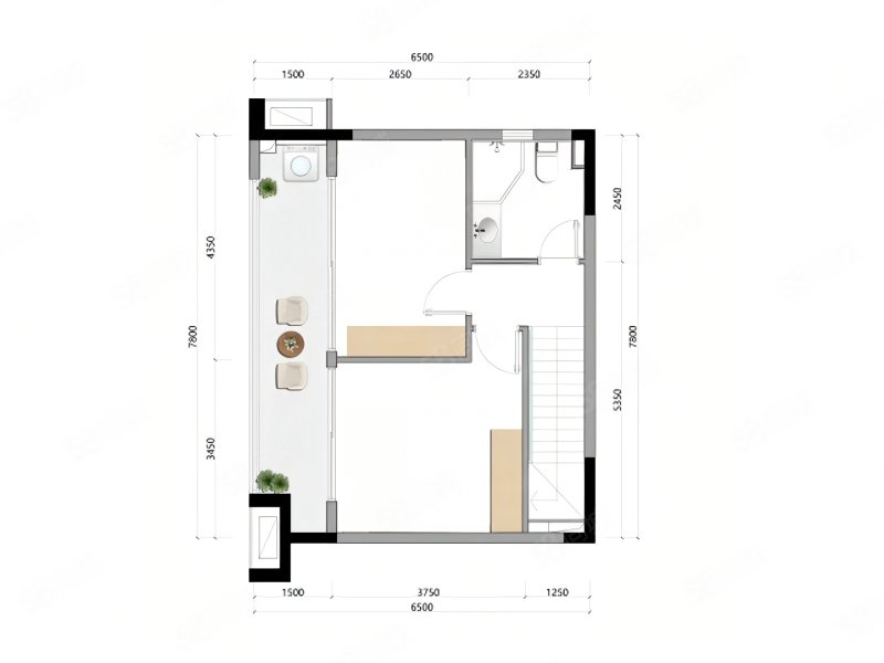 梦享春山可望商办2室1厅56㎡68万二手房图片