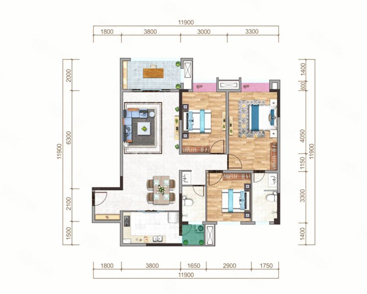 天府西苑3室2厅120㎡135万二手房图片