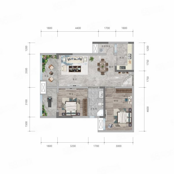 双悦学庭2室2厅81㎡135万二手房图片