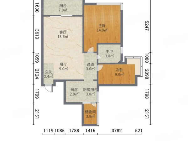 琶洲租房,雅郡花园 2室2厅1卫 电梯房 精装修90平米,海珠租房-广州58