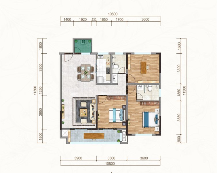天府西苑3室2厅117㎡126万二手房图片