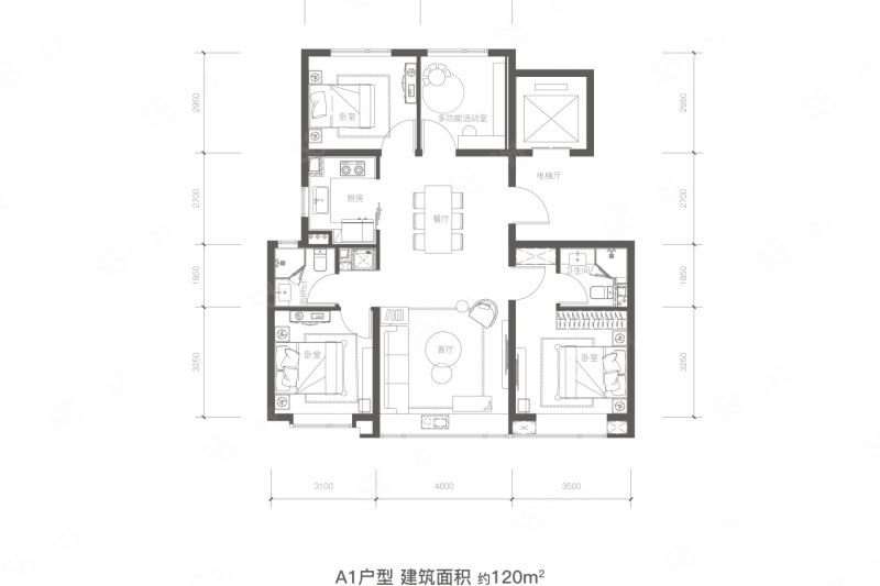 和光悦府(新房)4室2厅2卫120㎡南1056万