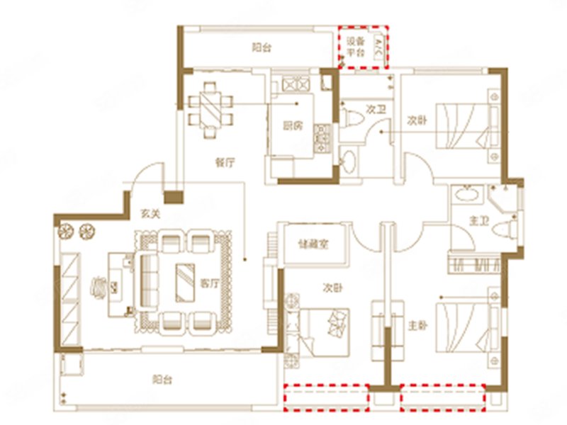 百大东城印象(新房)3室2厅163㎡210万二手房图片