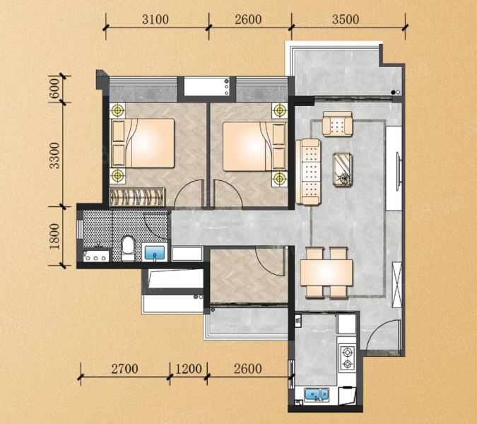 茂名钧明城3室2厅1卫85㎡南72万