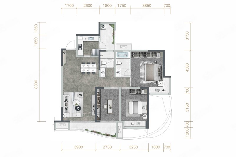天府公园观澜9号3室2厅123㎡250万二手房图片