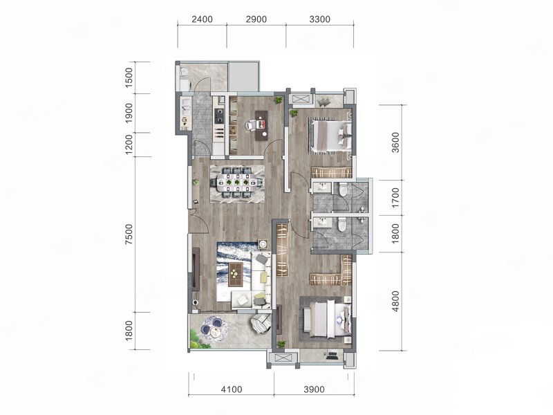 人居亿澜峰荟(新房)3室2厅120㎡127万二手房图片
