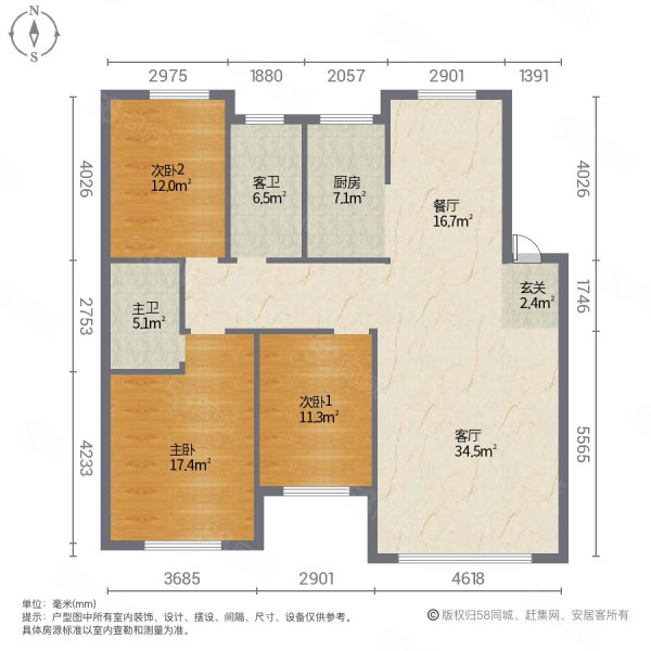 锦绣澜湾D区3室2厅2卫110㎡南北45万