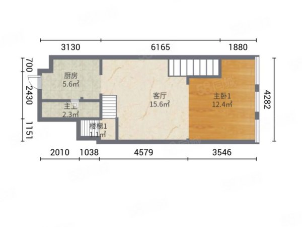 (商住楼),土城租房,七贤南里(商住楼) 2室1厅1卫 电梯房 精装修53平米