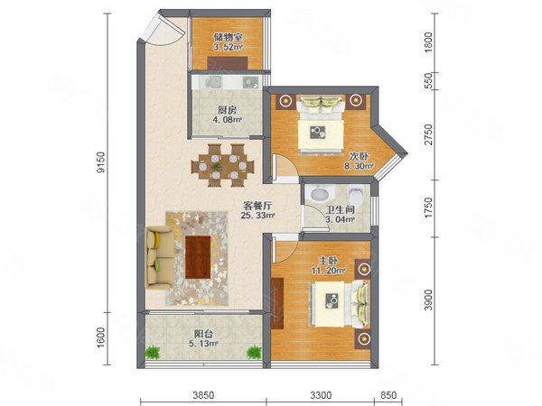 深圳龙岗宝龙振业峦山谷振业峦山谷 2室2厅1卫  电梯房 84平米出租