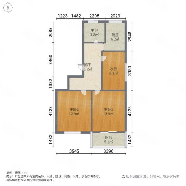 汤巷馨村(北区)3室1厅1卫73.81㎡南350万