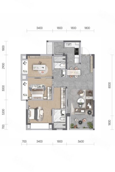兴城人居云曜林语3室2厅105㎡246万二手房图片
