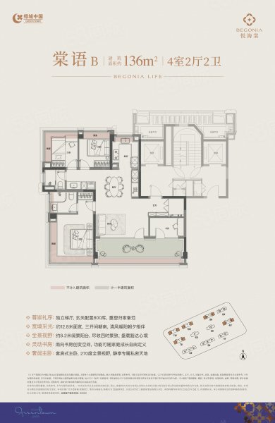 绿城·悦海棠4室2厅136㎡万二手房图片