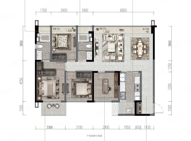 天府菁萃里二期(新房)4室2厅137㎡182万二手房图片