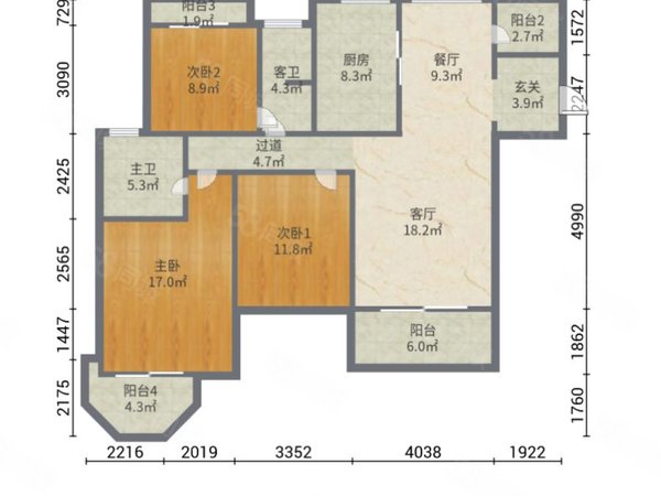 苏州常熟东南开发区中南御锦城中南御锦城 3室2厅2卫  电梯房 精装修