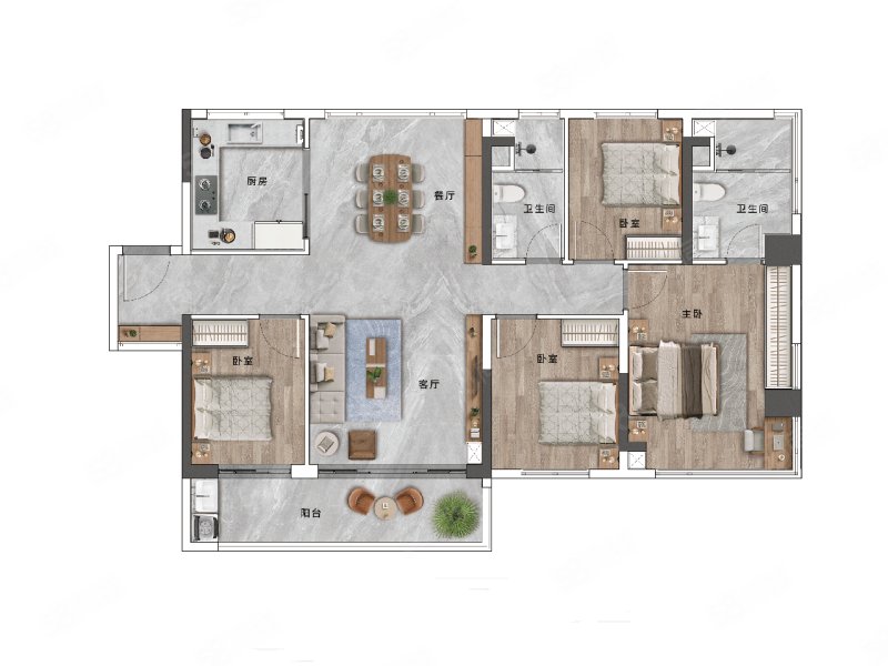 东建天赋龙湾4室2厅122㎡220万二手房图片