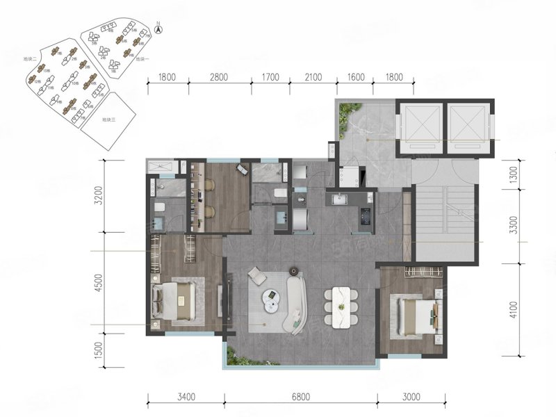 中海云缦源境3室2厅112㎡270万二手房图片