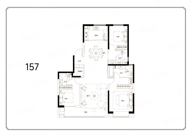 山钢铭宸3室2厅157㎡244万二手房图片