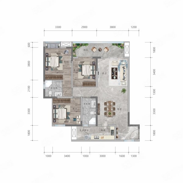 双悦学庭3室2厅115.9㎡186万二手房图片