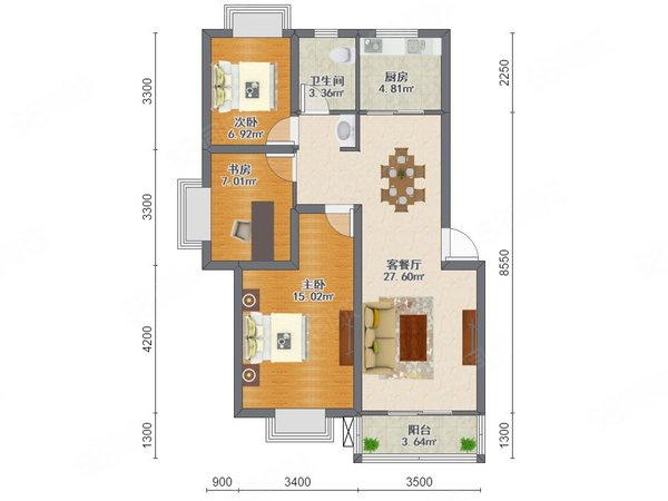 广州增城新塘敏捷锦绣天伦敏捷锦绣天伦 3室1厅1卫  电梯房 80平米