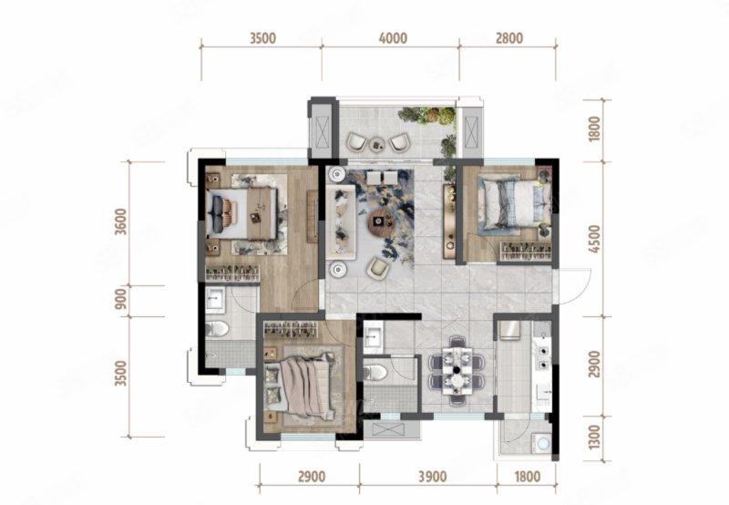 诚卓和悦府(新房)3室2厅108㎡120万二手房图片