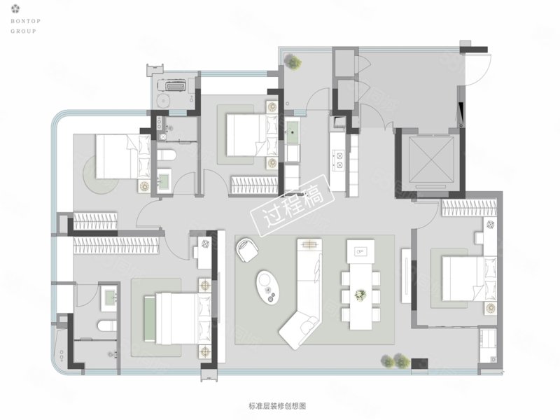 四川邦泰璟和朗月4室2厅132㎡288万二手房图片