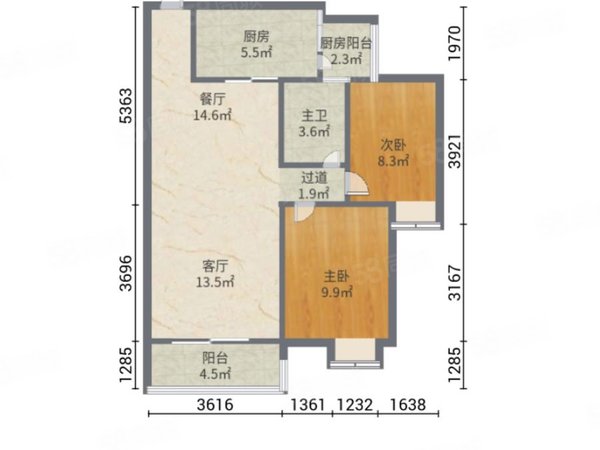 【多图】花林湖畔,街口中心区租房,花林湖畔 2室2厅1卫 电梯房 79平米